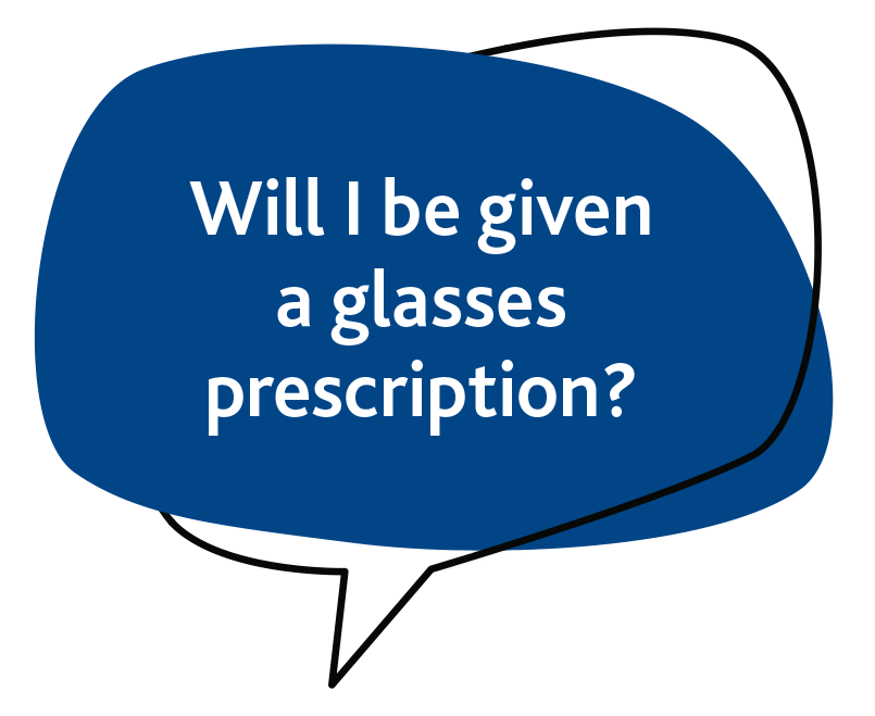 Will I be given a glasses prescription?